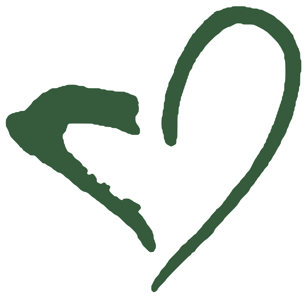 Hand-drawn green heart