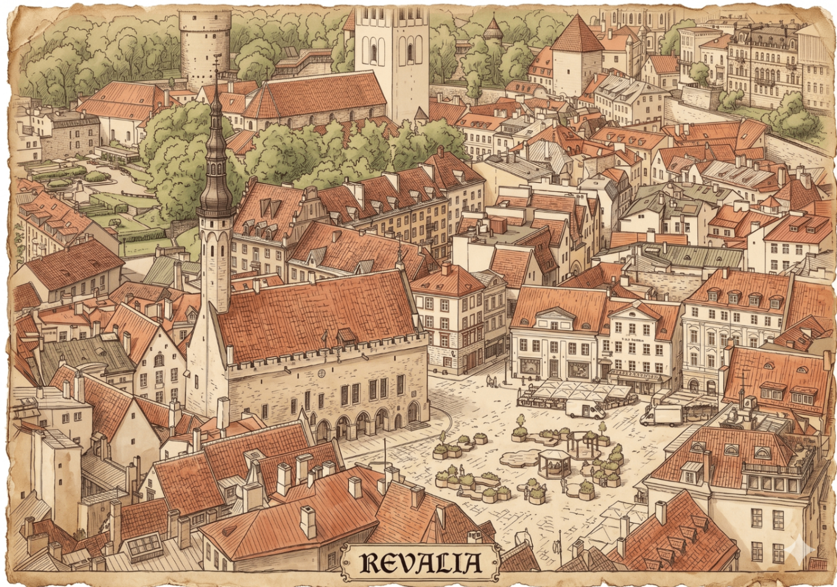 Tallinna vanalinna katuste vaade